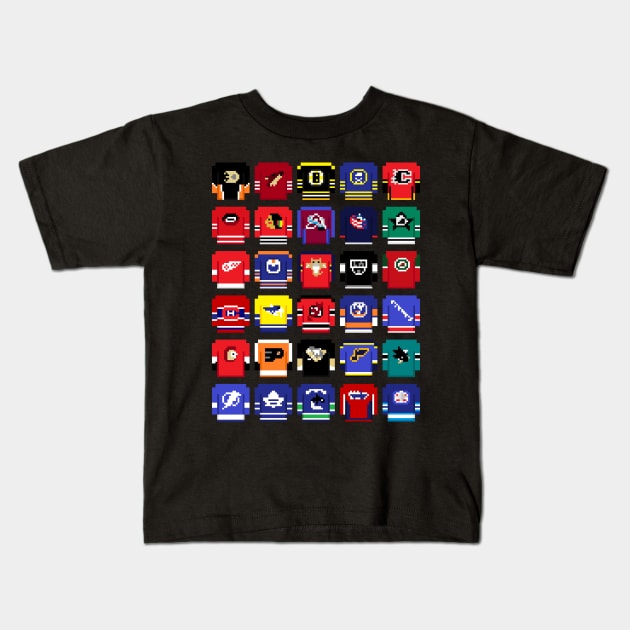 8-Bit Hockey Jerseys Kids T-Shirt by Alcreed